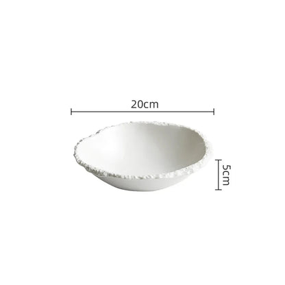 Rustic Ceramic Serving Bowl for Salads, Grains & Family Meals - Porcelain Dinnerware for Everyday & Special Occasions - Dishwasher Safe