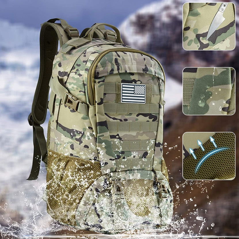 Tactical Backpack | Military Style Rucksack with Heavy-Duty Storage | Weather Resistant for Outdoor Adventures