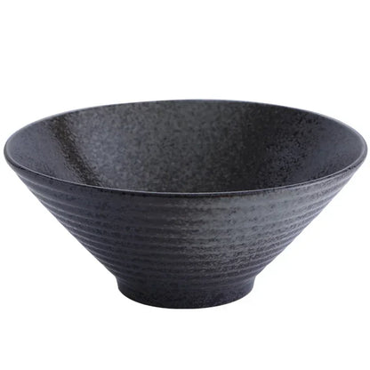 Japanese Creative Tableware Set - Elegant Bamboo Hat | Ceramic Bowl Set with Unique Design - Perfect for Ramen, Rice & Soup