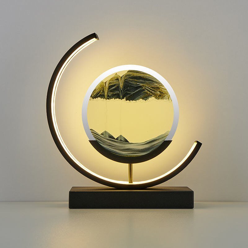 Kinetic Sand Motion Night Light with Rotating Landscape Display for Bedroom Nightstand and Living Room Ambiance