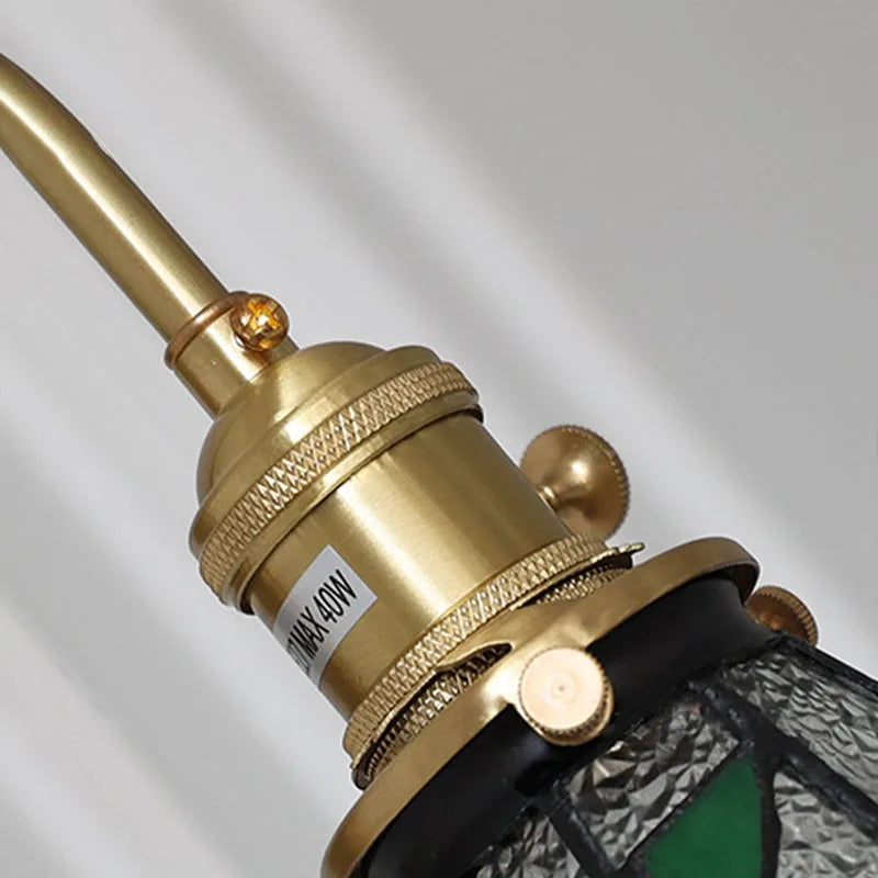 Vintage Sconce with Stained Glass Shade E27 Socket 10 in Wide Ambient Lighting for Bedrooms Hallways Retro Style Art Deco Inspired