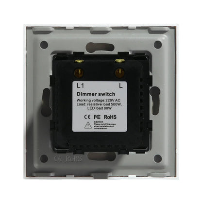 Rotary Light Dimmer Switch 3.4 in Glass Panel Touch Control LED Compatible for Bedroom Living Room Dining Room Home Wall Mount