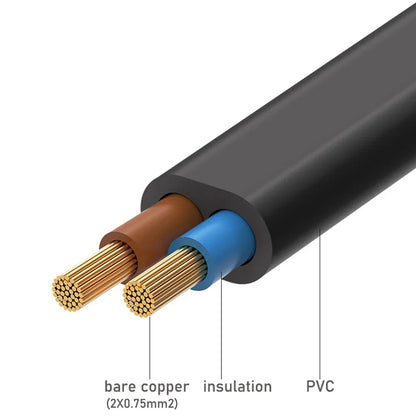 Pure Copper Power Cord for Floor Lamps Table Lamps 16 ft Indoor Extension Lead 2-Pin Plug Socket Connector for Bedroom Living Room Office Li