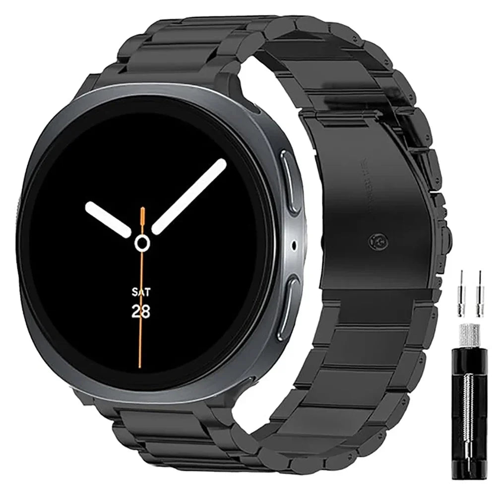 Stainless Steel Link Band for Galaxy Watch 9, Watch 8 & Watch 8 Classic – Premium Metal Bracelet Strap with Quick-Release Links – Fits