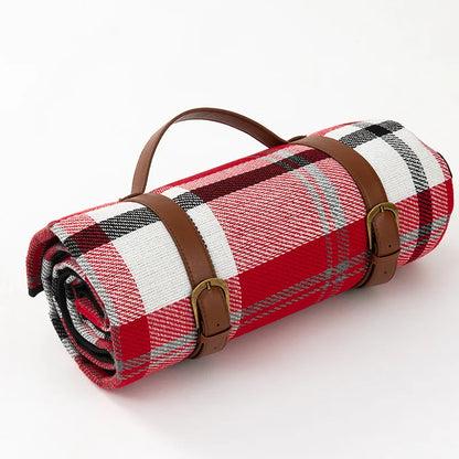 Waterproof Picnic Blanket with Shoulder Strap – Foldable Beach & Park Mat for Outdoor Adventures