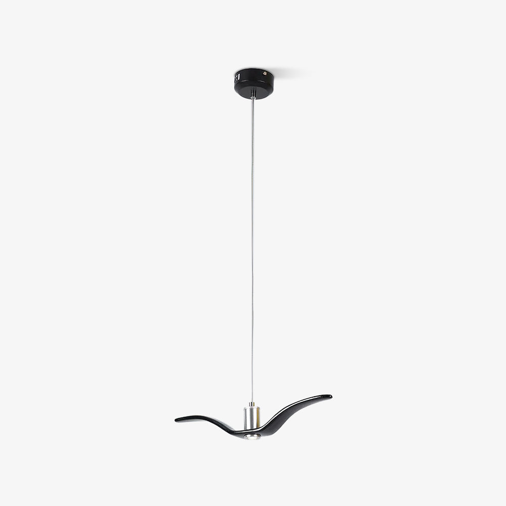 Sculptural Bird Ceiling Fixture with Adjustable Height LED Hardwired Suspension for Kitchen Islands Dining Tables Living Spaces in White or