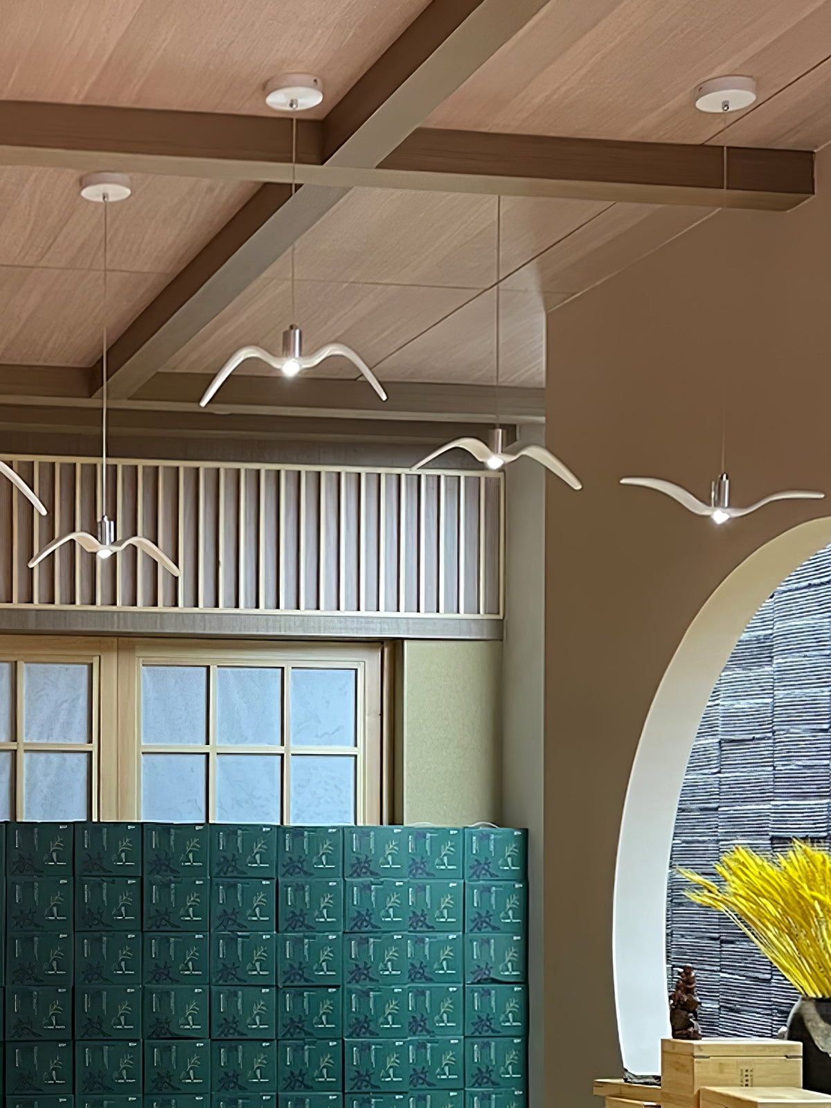Sculptural Bird Ceiling Fixture with Adjustable Height LED Hardwired Suspension for Kitchen Islands Dining Tables Living Spaces in White or