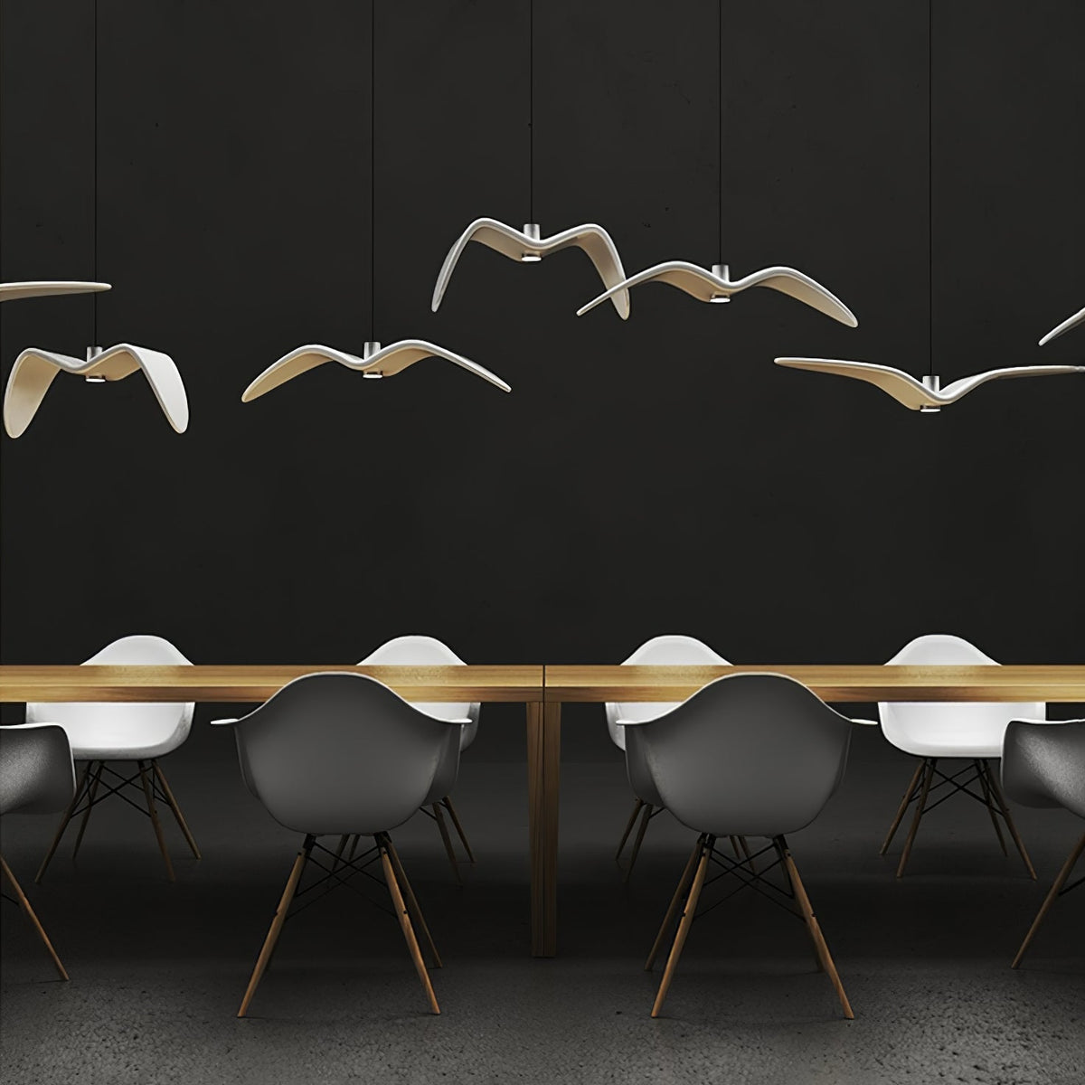 Sculptural Bird Ceiling Fixture with Adjustable Height LED Hardwired Suspension for Kitchen Islands Dining Tables Living Spaces in White or