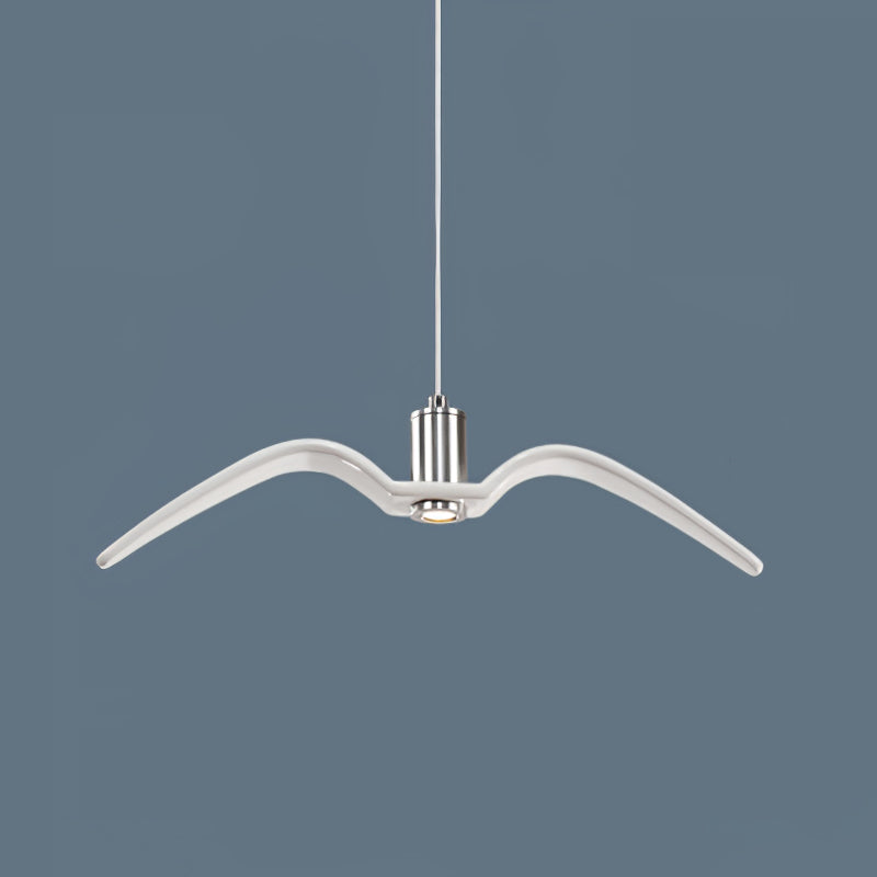 Sculptural Bird Ceiling Fixture with Adjustable Height LED Hardwired Suspension for Kitchen Islands Dining Tables Living Spaces in White or