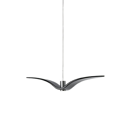 Sculptural Bird Ceiling Fixture with Adjustable Height LED Hardwired Suspension for Kitchen Islands Dining Tables Living Spaces in White or