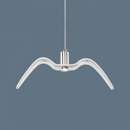 Sculptural Bird Ceiling Fixture with Adjustable Height LED Hardwired Suspension for Kitchen Islands Dining Tables Living Spaces in White or