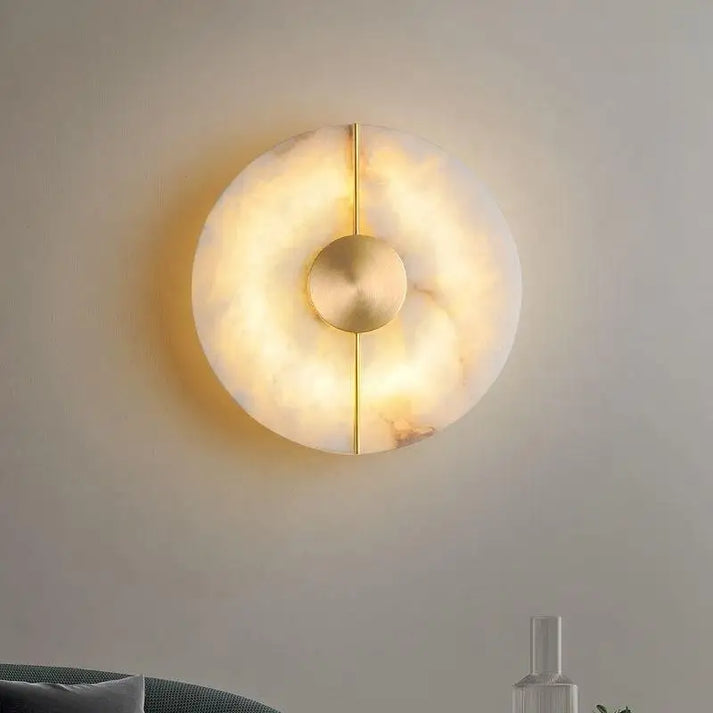 Marble Sconce Light 17 in LED Fixture Bedroom Hallway Reading Nook Vertical Modern Ambient Lighting for Quiet Spaces