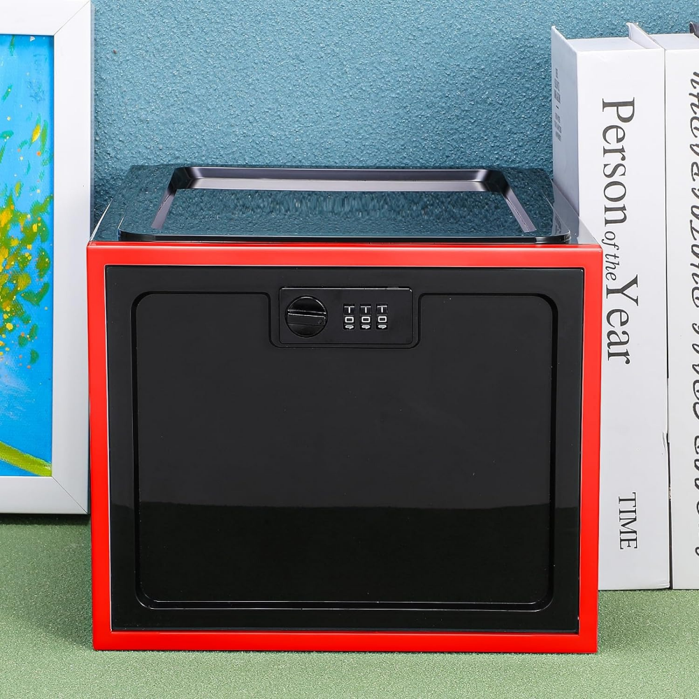 Lockable Food Storage Container with Combination Lock, Plastic Storage Bin, Clear Storage Container for Refrigerator