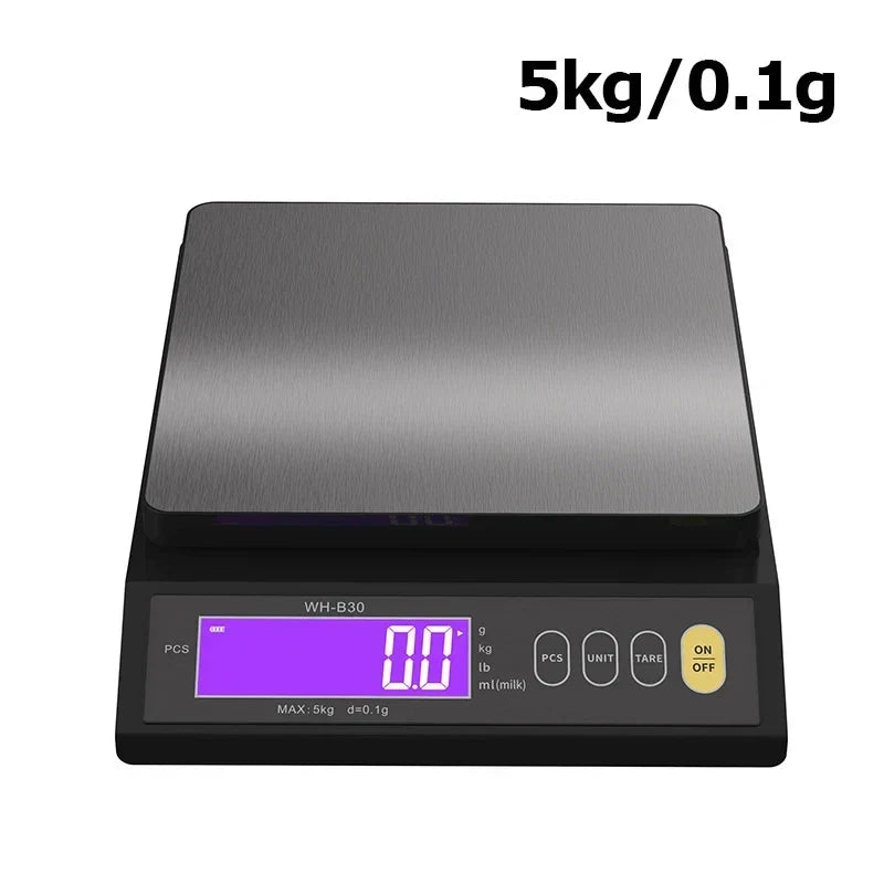 Waterproof Digital Food Scale – 11 lb / 1 oz or 22 lb / 0.04 oz Capacity, Rechargeable LCD Kitchen Scale for Meal Prep, Baking, Portion
