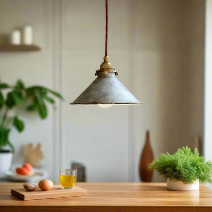 Iron Overhead Fixture 14-Inch Shade Blue Adjustable Drop Height E27 Socket Dining Counter Island Task Lighting Modern Vintage Warehouse Farm