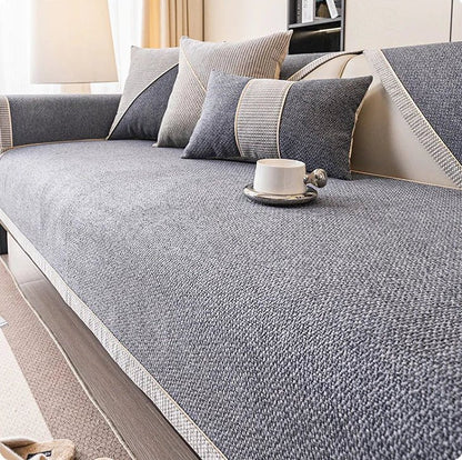 Quilted Furniture Protector 28 x 59 in Non-Slip Cotton Blend Couch Cover for Sofa Seats Armrests Backrests Pet-Friendly Sectional Loveseat S