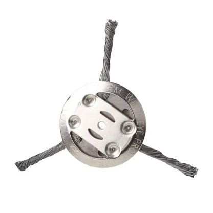 Heavy-Duty Steel Wire Brush Trimmer Head for Lawn Edger Weed Eater — Universal Fit Garden Tool Attachment for Tough Weeds Moss Dirt