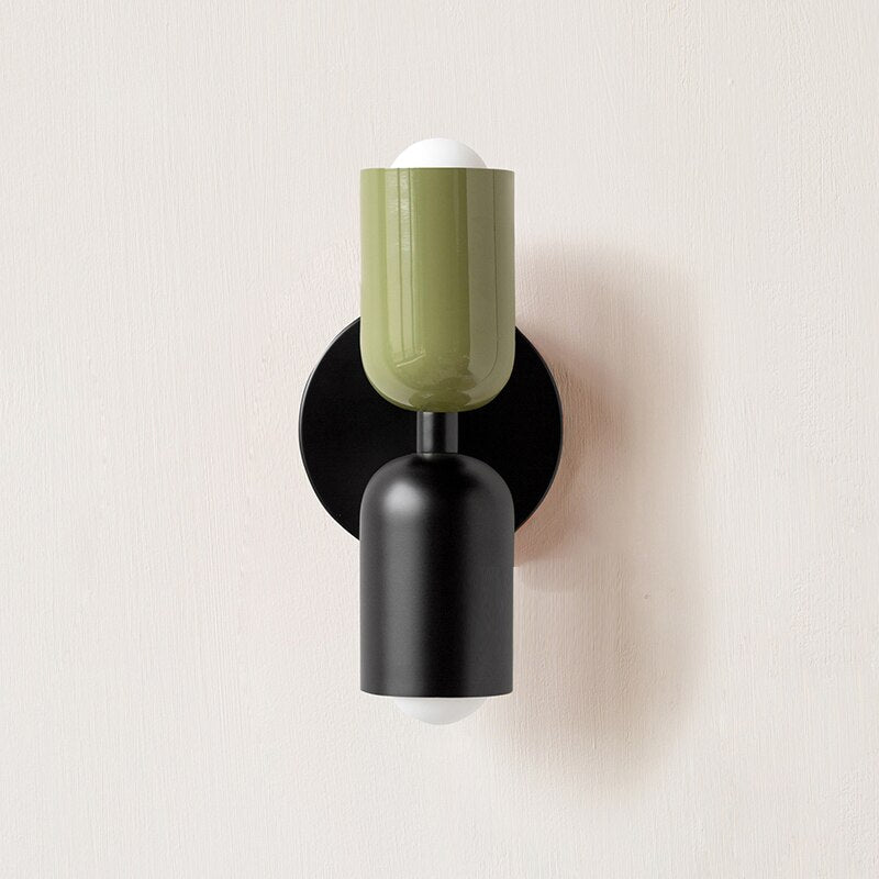 Hand-Blown Glass Wall Light Fixture Multi-Color Shade Metal Base Hardwired or Plug-In for Living Room Bedroom Hallway Modern Contemporary Ac