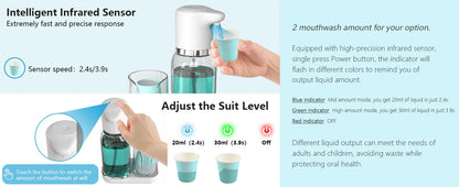 Effortless Mouthwash Dispenser | Hands-Free Design with Adjustable Volume for Hygienic Oral Care