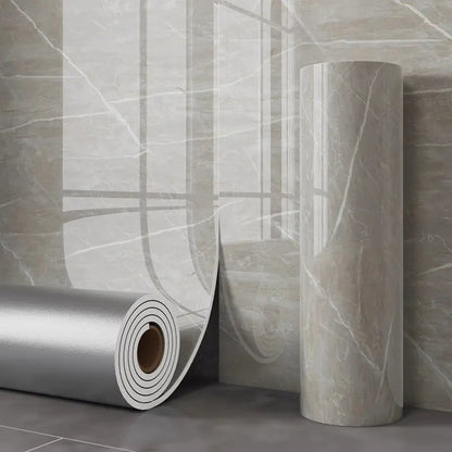 Self-Adhesive Vinyl Film Gray Marble Look Peel and Stick Wallpaper Contact Paper for Kitchen Counter Cabinet Furniture 15.7 in × 118 in