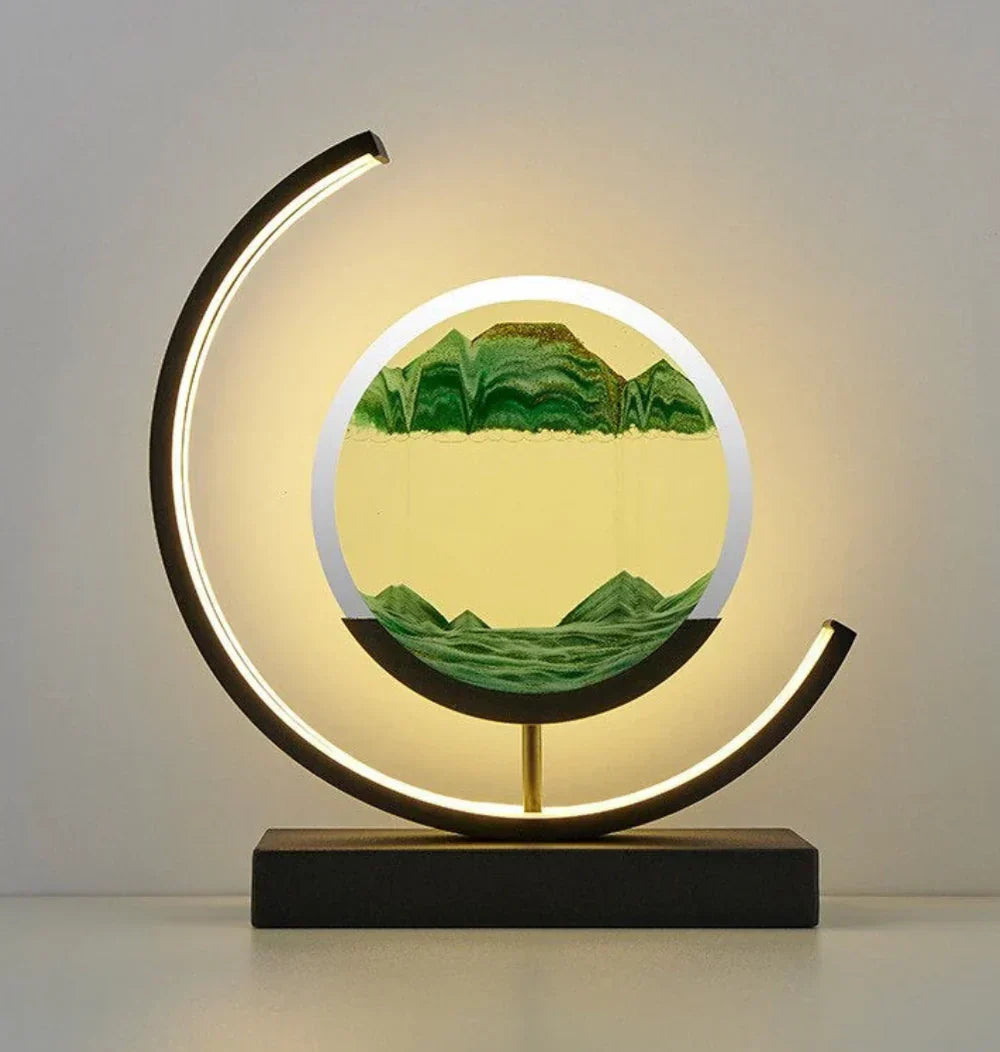 Serenova | Sand Landscape Lamp with Soft Light & Calming Atmosphere | Handmade Decorative Artwork for Tranquility