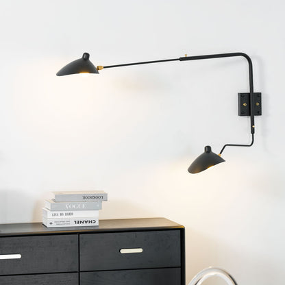 Articulating Wall Lamp with Extending Arm 47-55 Inches Aluminum LED Fixture for Bedroom Reading Nook Living Room Hallway Accent Lighting Ind