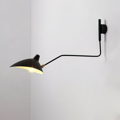 Articulated Arm Wall Sconce Black Mid-Century Modern Adjustable Swing Lamp for Living Room Bedroom Home Office Reading Light