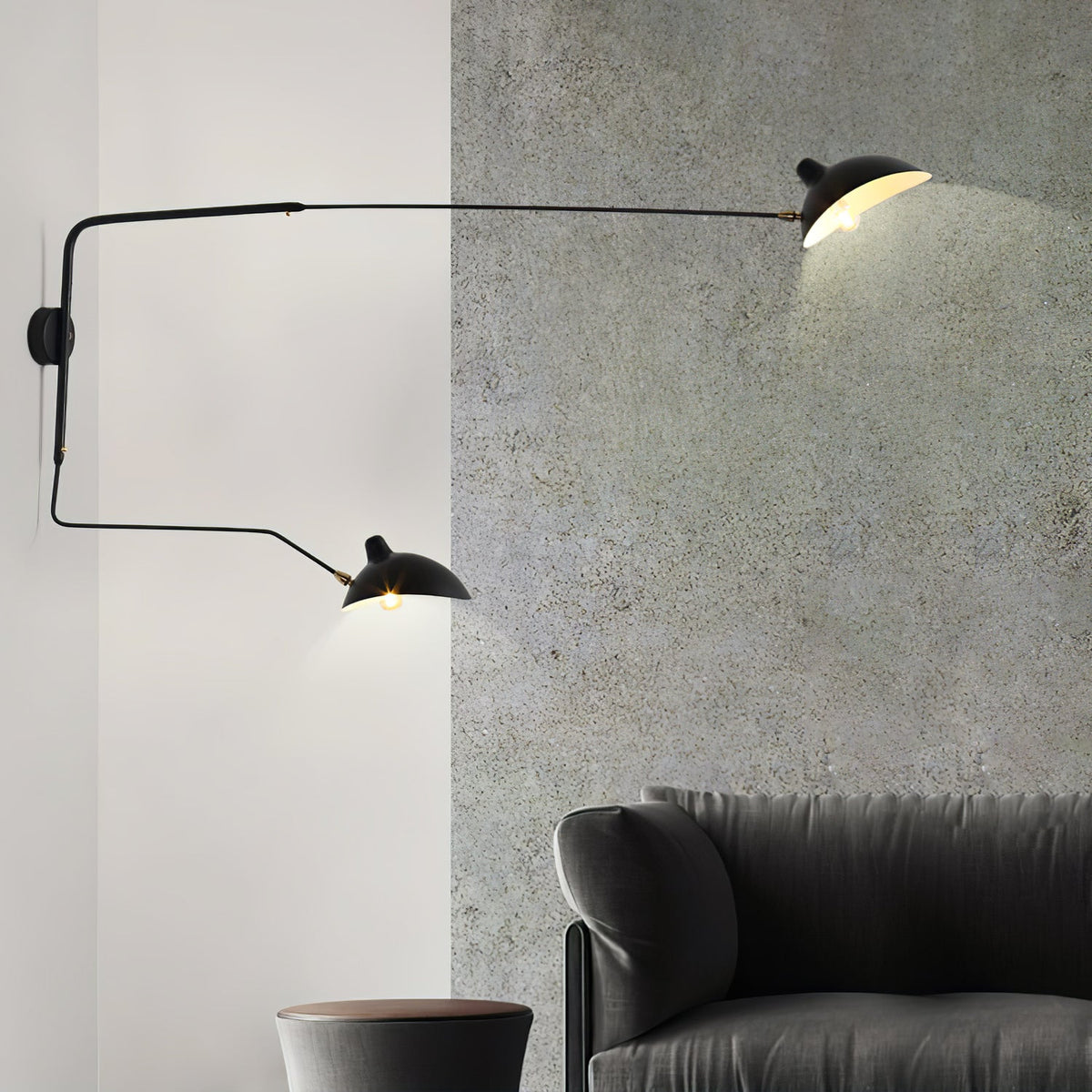 Articulated Arm Wall Sconce Black Mid-Century Modern Adjustable Swing Lamp for Living Room Bedroom Home Office Reading Light