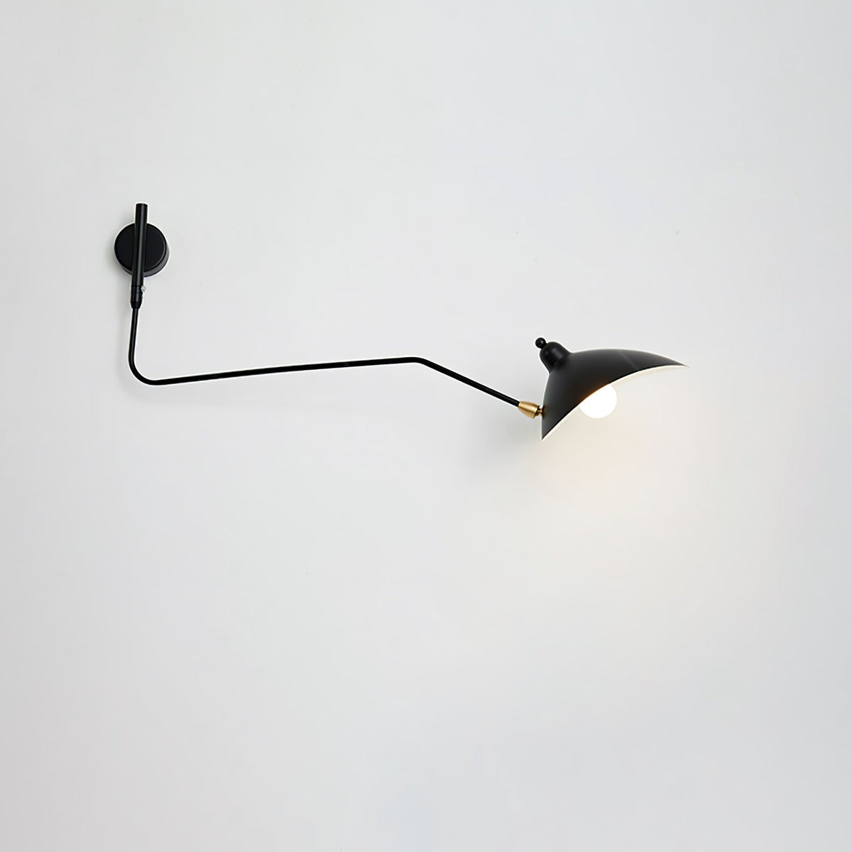 Articulated Arm Wall Sconce Black Mid-Century Modern Adjustable Swing Lamp for Living Room Bedroom Home Office Reading Light