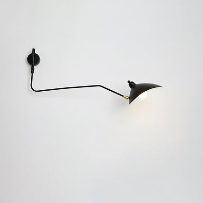 Articulated Arm Wall Sconce Black Mid-Century Modern Adjustable Swing Lamp for Living Room Bedroom Home Office Reading Light