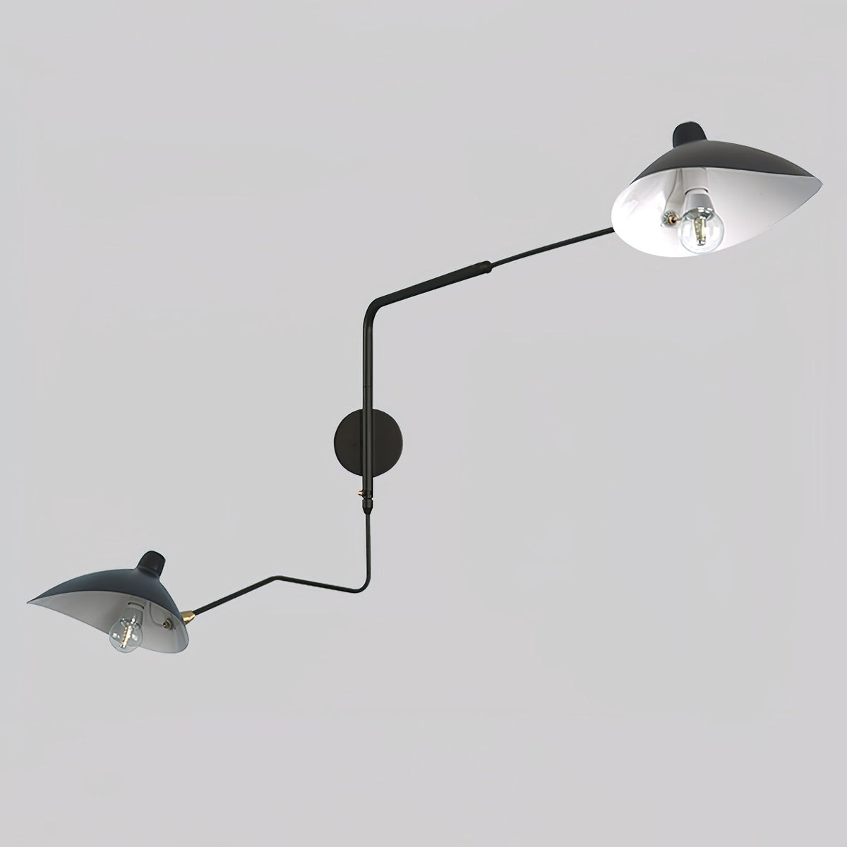 Articulated Arm Wall Sconce Black Mid-Century Modern Adjustable Swing Lamp for Living Room Bedroom Home Office Reading Light