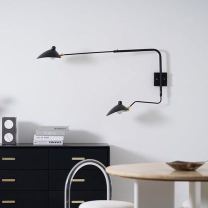 Articulating Wall Lamp with Extending Arm 47-55 Inches Aluminum LED Fixture for Bedroom Reading Nook Living Room Hallway Accent Lighting Ind