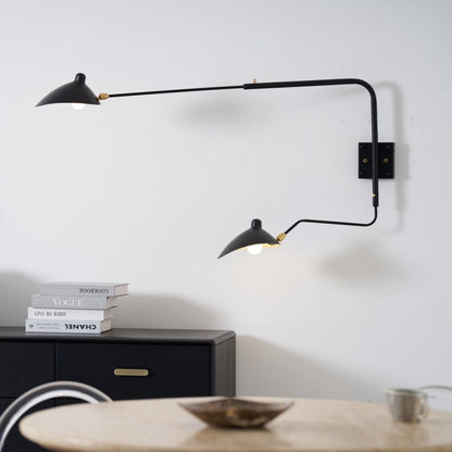 Articulating Wall Lamp with Extending Arm 47-55 Inches Aluminum LED Fixture for Bedroom Reading Nook Living Room Hallway Accent Lighting Ind