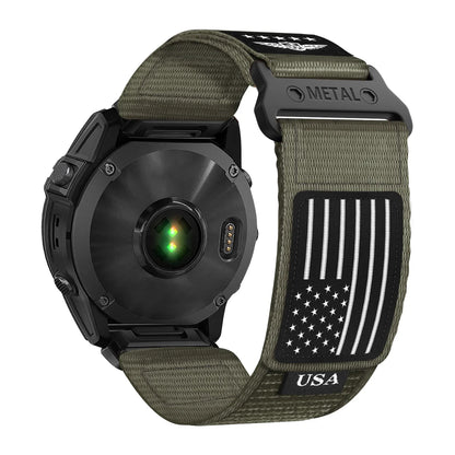 QuickFit Woven Nylon Watch Band for Garmin Fenix – Adjustable Tactical Fitness Strap for Running, Hiking & Everyday Wear