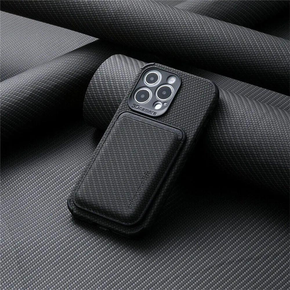 Magnetic Snap-On Wallet Phone Case for iPhone with Card Holder & MagSafe Wireless Charging | Slim Protective Cover with Built-In Card Slots