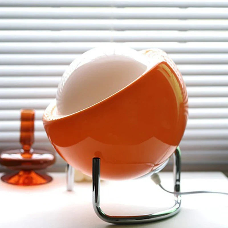 Glowing Sphere Desk Lamp with 3-Color LED Lighting – 8 in Amber Glass Orb for Nightstand, Office & Living Room
