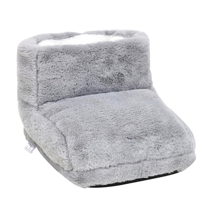 Rechargeable Electric Heated Foot Warmer Slippers with 3 Heat Settings USB Powered Plush Fleece Winter Warming Boots for Cold Feet Home
