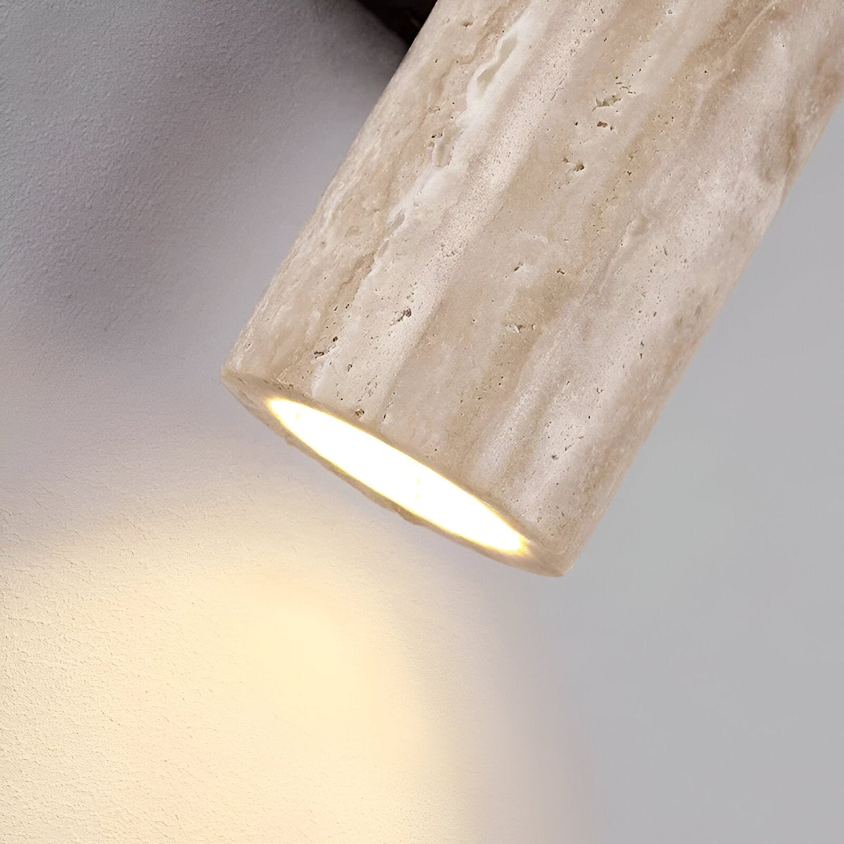 Travertine Stone Sconce Dual-Direction Light 12.6 Inch Vertical Fixture Natural Beige E27 Socket for Bedrooms Hallways Staircases Living Roo