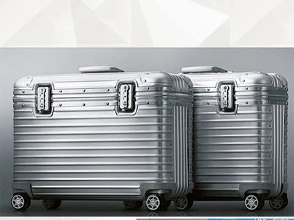 Hard Shell Luggage Aluminum-Magnesium Spinner Suitcase TSA Lock Travel Carry-On and Checked Baggage Set for Business Trips Vacation