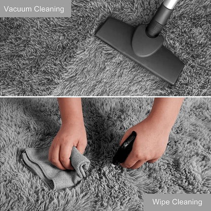 Plush Floor Runner Rug 31.5 x 79 inches White Microfiber Anti-Slip Backing Bedroom Hallway Living Room Soft Shag Carpet for Hard Floors