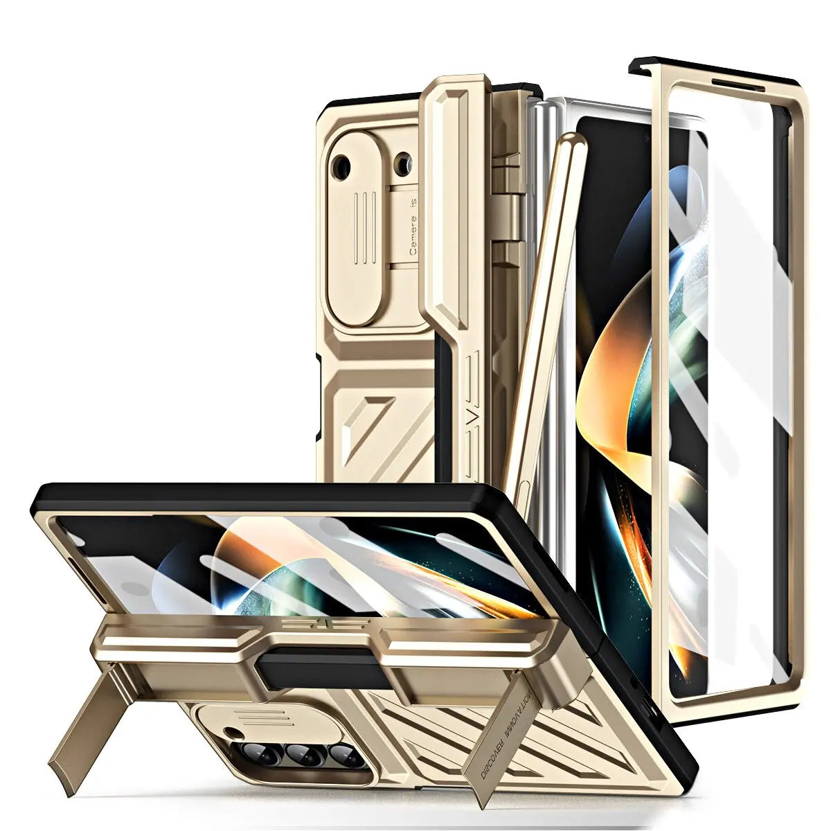 Foldable Phone Armor Case with Built-In Screen Guard & Kickstand for Samsung Galaxy Z Fold 4 / Z Fold 5 – Drop-Tested Protection