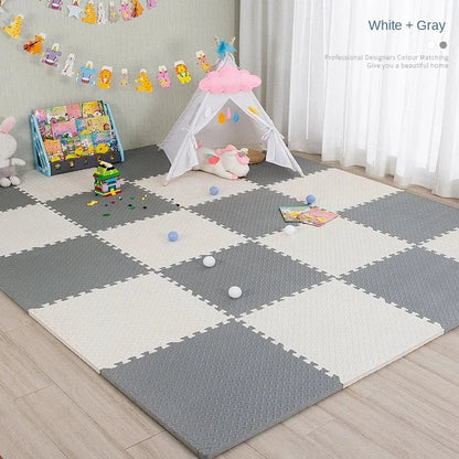 Interlocking Foam Floor Tiles 12x12 Inch Non-Slip Cushioned Baby Crawling Mat for Nursery Playroom Kids Activity Area Water-Resistant EVA Pu