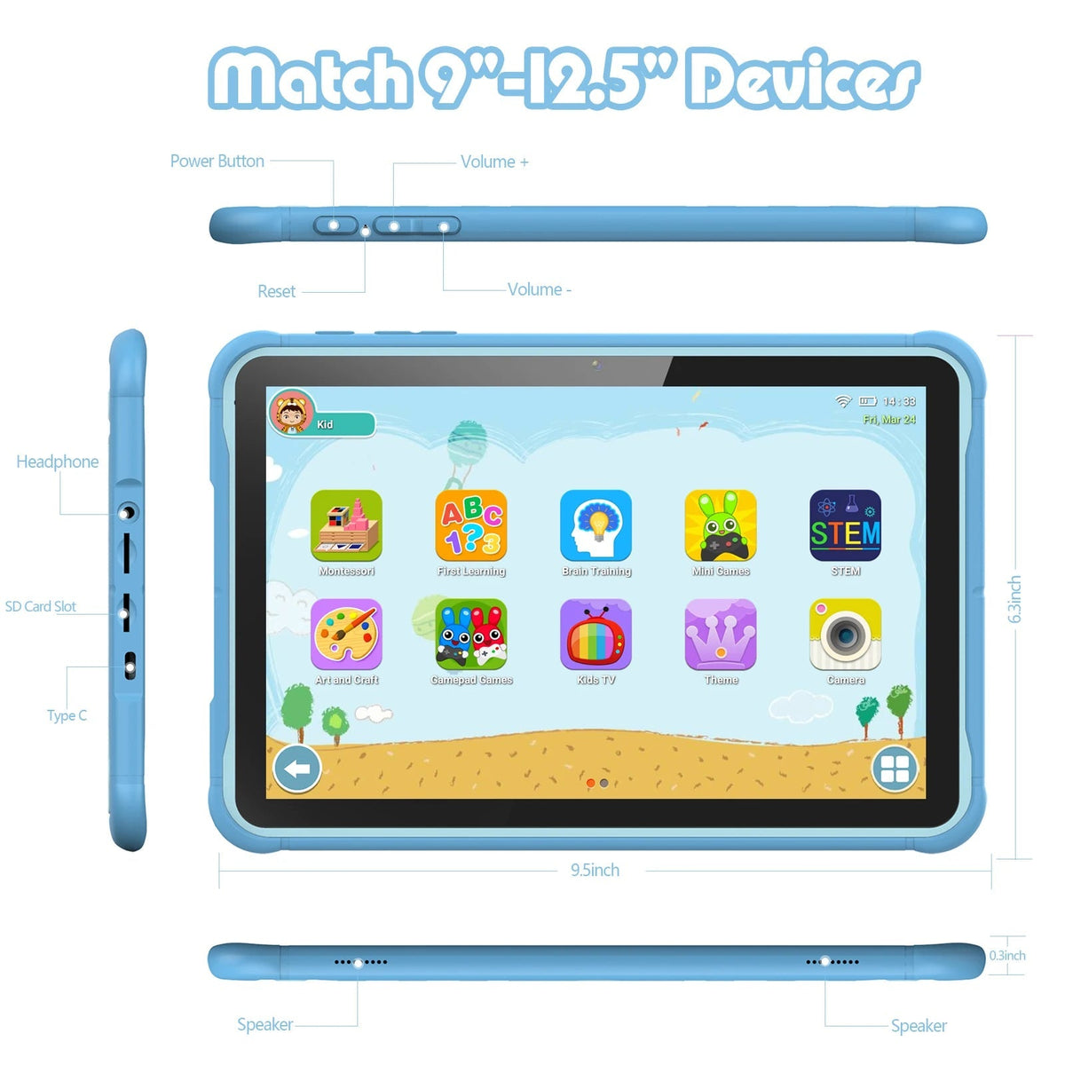 Kids Learning Tablet | HD Display & Quad-Core Performance | Expandable Storage for Fun and Education