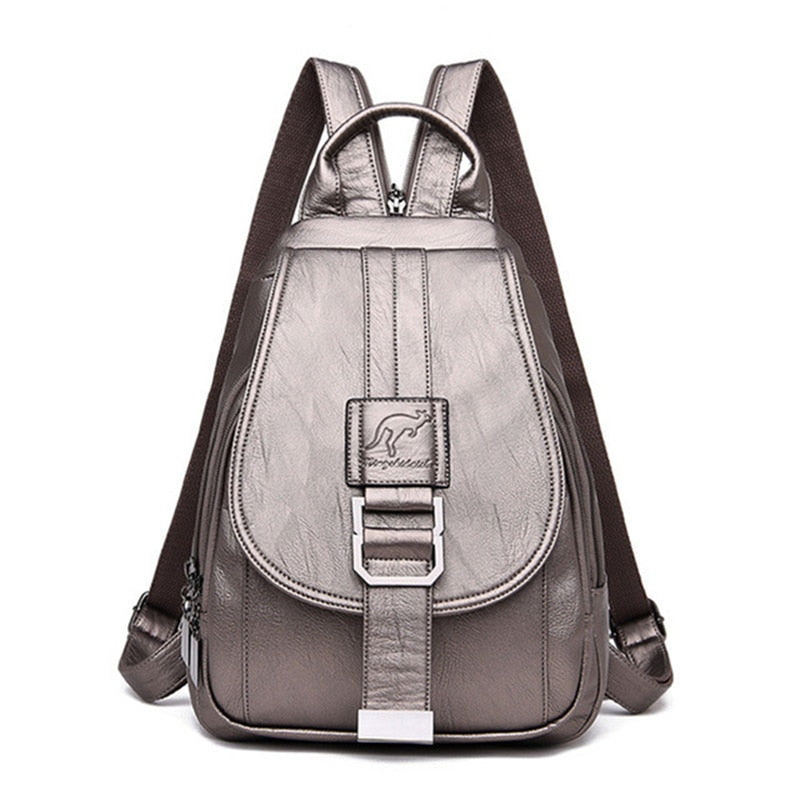 Women's Leather Backpack Purse | Convertible Shoulder Bag for Work & Travel | Handcrafted Premium Cowhide | Multi-Pocket Design