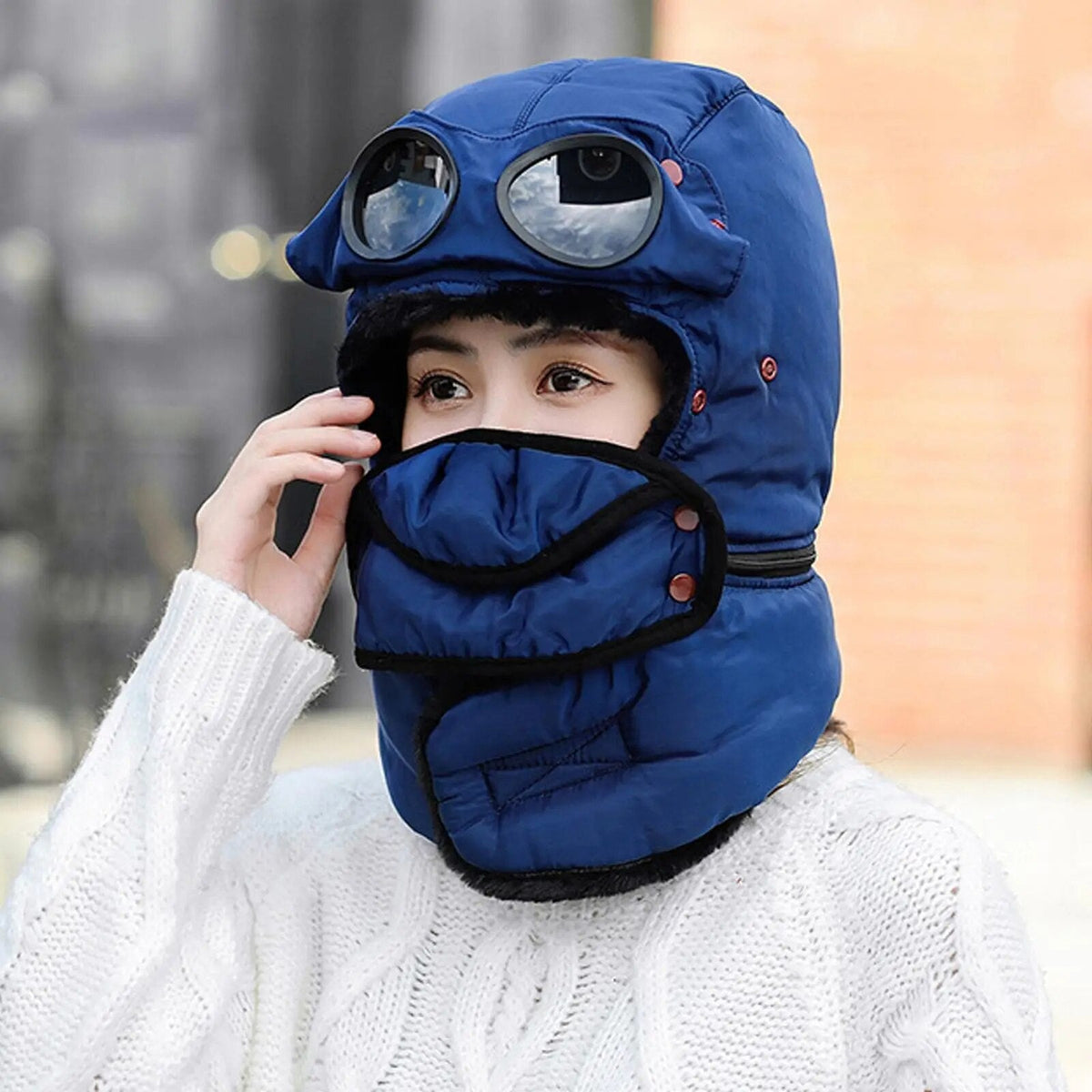 Thermal Beanie with Windproof Face Covering