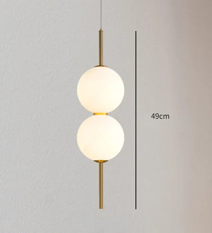 Glass Globe Hanging Light Fixture with Multiple Configurations for Dining Room Kitchen Island Bedroom Contemporary Suspended Ceiling Lamp