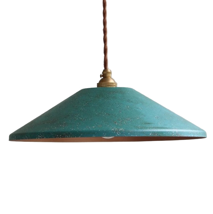 Iron Overhead Fixture 14-Inch Shade Blue Adjustable Drop Height E27 Socket Dining Counter Island Task Lighting Modern Vintage Warehouse Farm