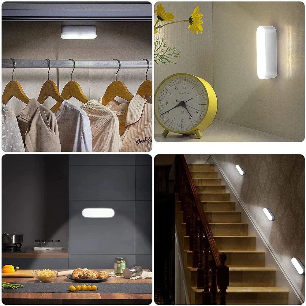 Rechargeable Motion-Activated Under-Cabinet Light Strip – Stick-On LED Puck for Pantry, Wardrobe, Hallway, Night Navigation – USB-Powered
