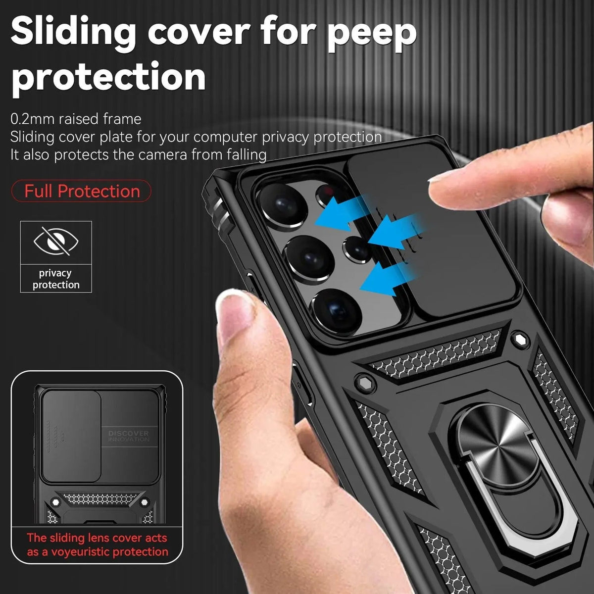 Protective Stand Case with Lens Guard for Samsung Galaxy S23 Series – Hands-Free Viewing & Drop Protection