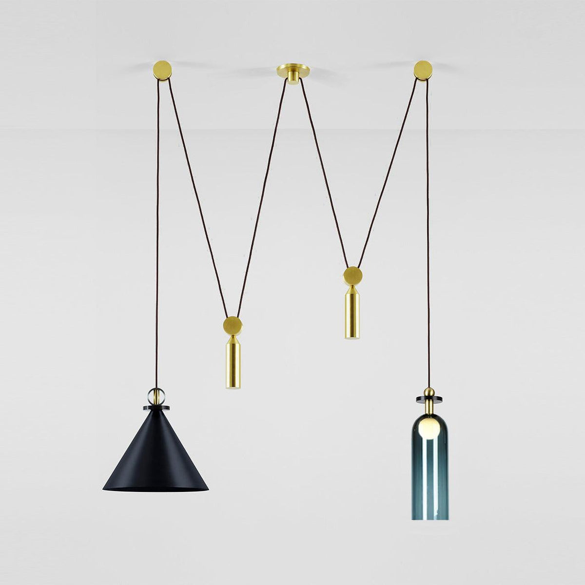 Modular Sculptural Ceiling Light with Adjustable Sections & Custom Finish Options for Dining Room Kitchen Living Room
